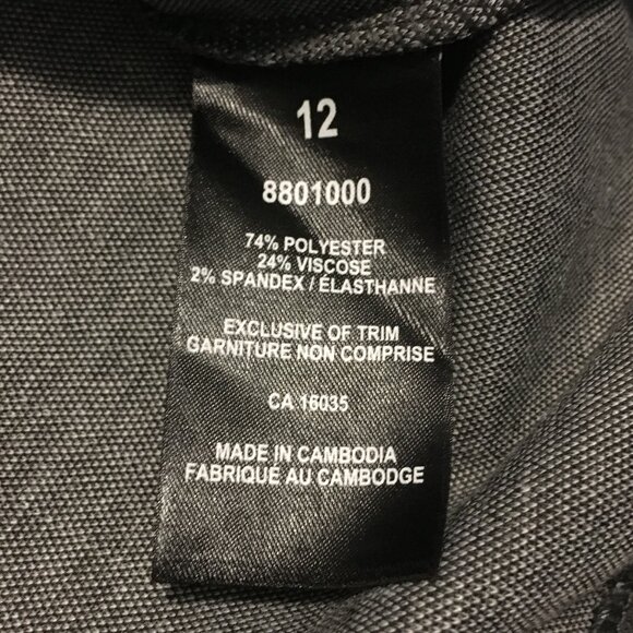 RACHEL Rachel Roy Grey Corporate Pinstripe Womens 3/4 Sleeve Shift Dress - 12 - Picture 9 of 16